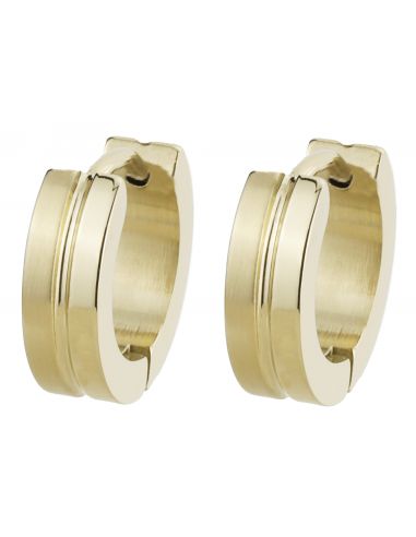 Traveller Hoop earrings - Unisex - Stainless steel gold plated