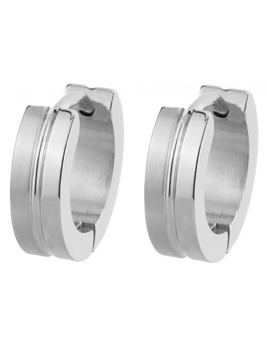 Traveller Hoop Earrings - Unisex - Silver Coloured - Stainless Steel - 10 mm - 181183