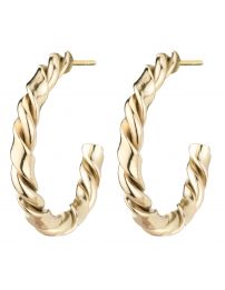 Traveller Hoop Earrings - Gold Coloured - Stainless Steel - Twisted Effect -...