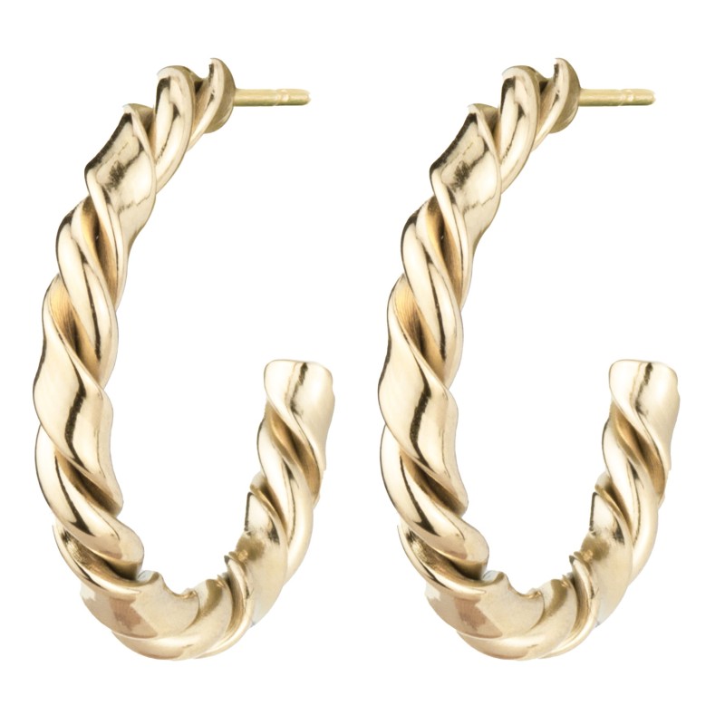 Traveller Creolen - Goldfarben - Edelstahl - Verdrehungseffekt - Vergoldet - 20 mm - 181184