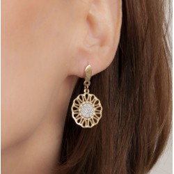 Traveller Drop earrings - Stainless steel gold plated - glitter