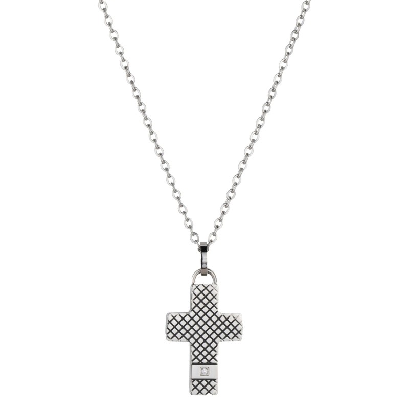 Traveller Kreuz Kette - Herren - Kette Man - Edelstahl - Zirkonia - 50+5cm lang Traveller Kreuz Kette - Herren - Kette Man - Edelstahl - Zirkonia - 50+5cm lang