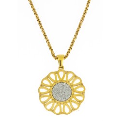 Traveller Ketting - Bloem - Edelstaal verguld - 42 + 4 cm - 181192