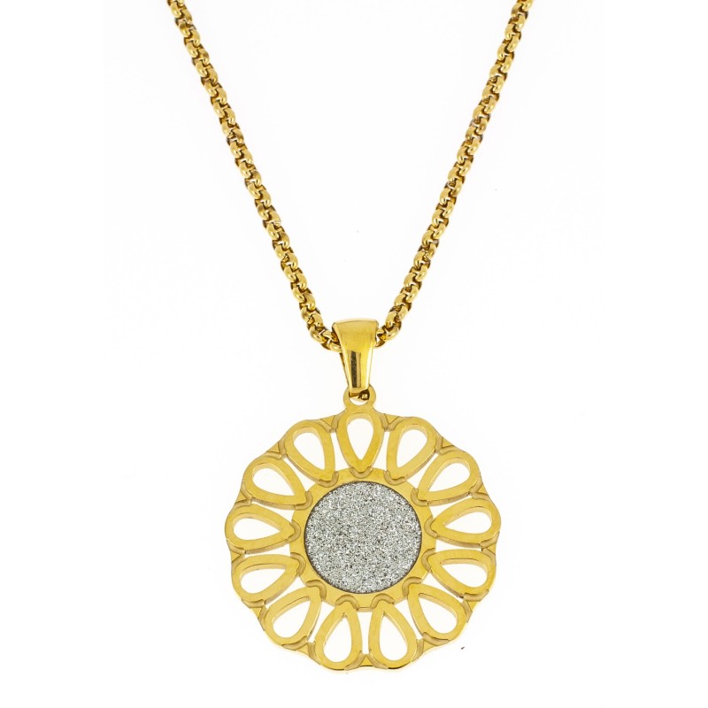 Traveller Necklace - Stainless steel gold plated - 42 + 4 cm