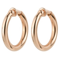 Traveller Clip-on Earrings - Hoops - Rose gold coloured - 25 mm - 18ct Rose gold plated - 155648