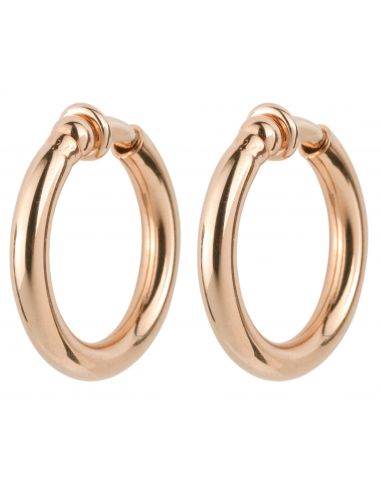 Traveller Clip-on Earrings - Hoops - Rose gold coloured - 25 mm - 18ct Rose gold plated - 155648