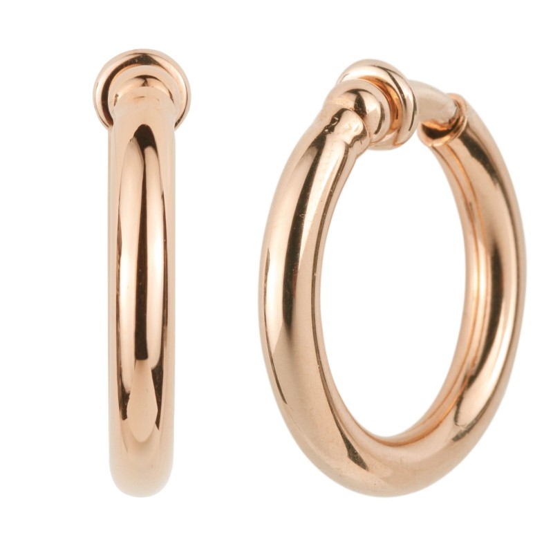 Traveller Clip Oorbellen - Oorringen - Rosé goudkleurig - 25 mm - 18ct Rosé verguld - 155648