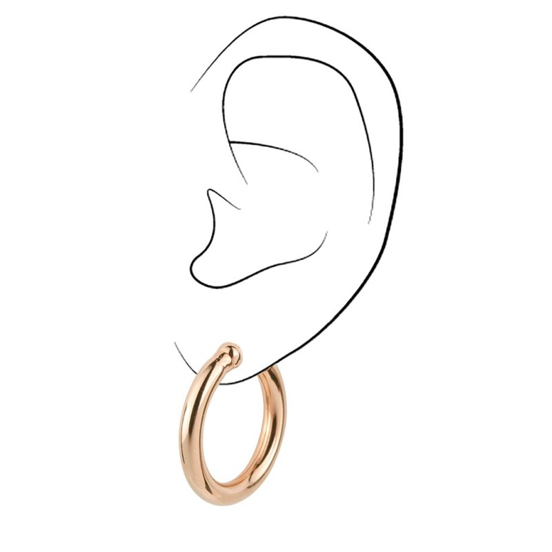 Traveller Ohrclips - Creolen - Rosé goldfarbe - 25 mm - 18kt rosé vergoldet - 155648