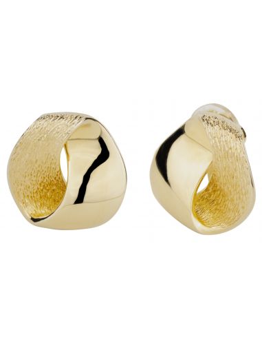 Traveller Clip earrings - Matt/shiny- 22ct gold plated - 157552