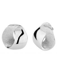 Traveller Clip earrings - Matt/shiny - Platinum plated - 157553
