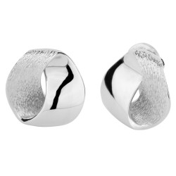 Traveller Ohrclip - Silberfarben - Matt &  Textur - Platiniert - 15x14 mm - 157553