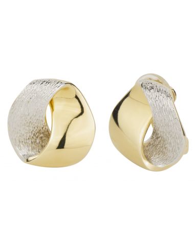 Traveller Clip earrings - Matt/shiny - Two tone - 157554