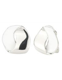 Traveller Clip earrings - White - Platinum plated - 157556