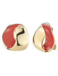 Traveller Clip earrings - Red - 22ct gold plated - 157557