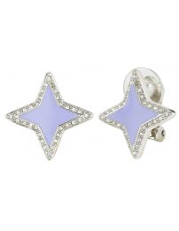 Traveller Clip earrings - Star - Preciosa Kristalle - Violet - Platinum...