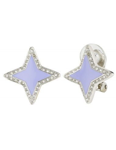 Traveller Clip earrings - Star - Preciosa Kristalle - Violet - Platinum plated - 157562