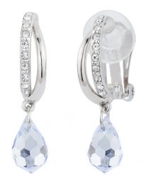 Traveller Drop clip earrings - Teardrop - Preciosa crystals - Light Blue -...