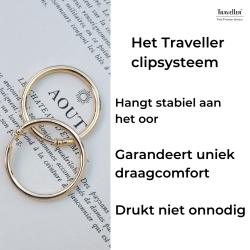 Traveller Clip Oorbellen - Oorringen - 22kt Verguld - Ø 33 mm
