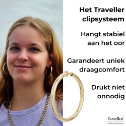 Traveller Clip Oorbellen - Oorringen - Goudkleurig - 45 mm - 22ct Verguld