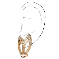 Grossé Clip-on Earrings - Victory - Gold Coloured - Gold Plated - 31x19 mm