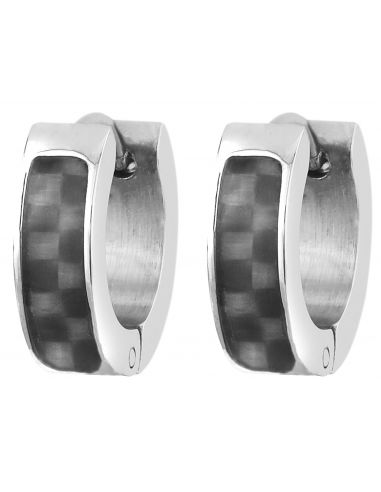 Traveller Hoop earrings - Men's - Stainless steel - carbon