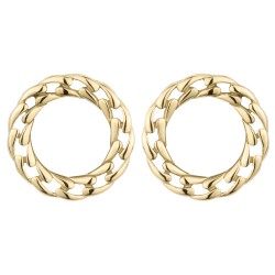 Traveller Oorstekers - Rond - Schakels - Edelstaal verguld - 20 mm