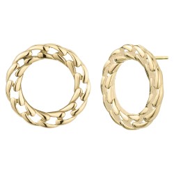 Traveller Oorstekers - Rond - Schakels - Edelstaal verguld - 20 mm