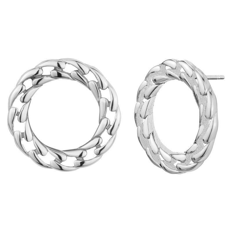 Traveller Pierced earrings - Stainless Steel - Round - Links - 20mm