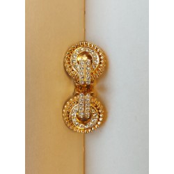 Grossé Oorclips - Tourbillon - Goudkleurig - Kristal - 20x18 mm - Verguld - GJ64357