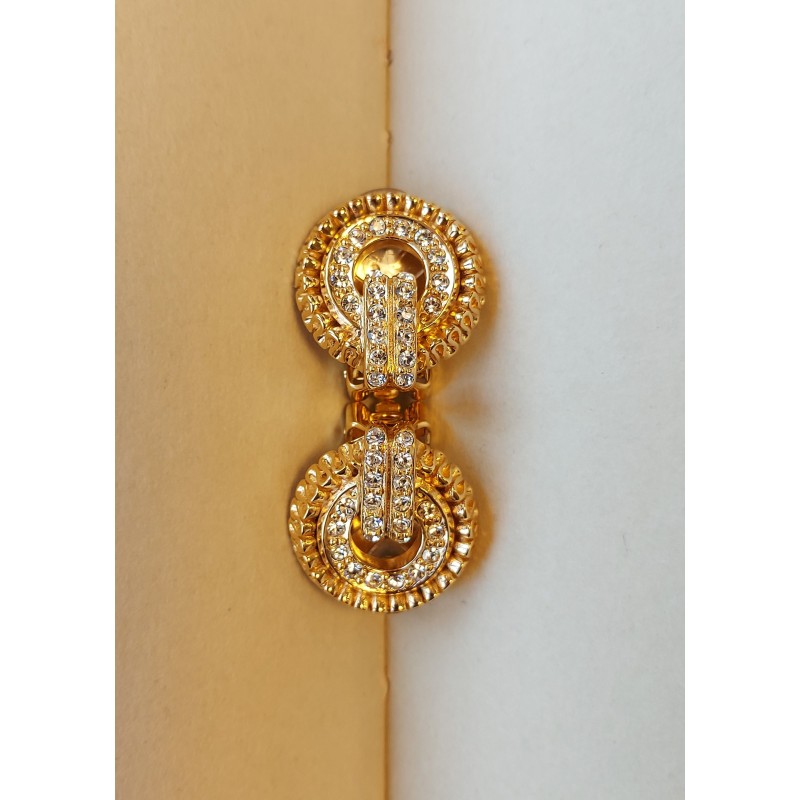 Grossé Ohrclip - Tourbillon - Goldfarbe - Kristall - 20x18 mm - Vergoldet - GJ64357