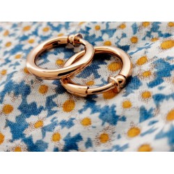 Traveller Clip Oorbellen - Oorringen - Rosé goudkleurig - 25 mm - 18ct Rosé verguld