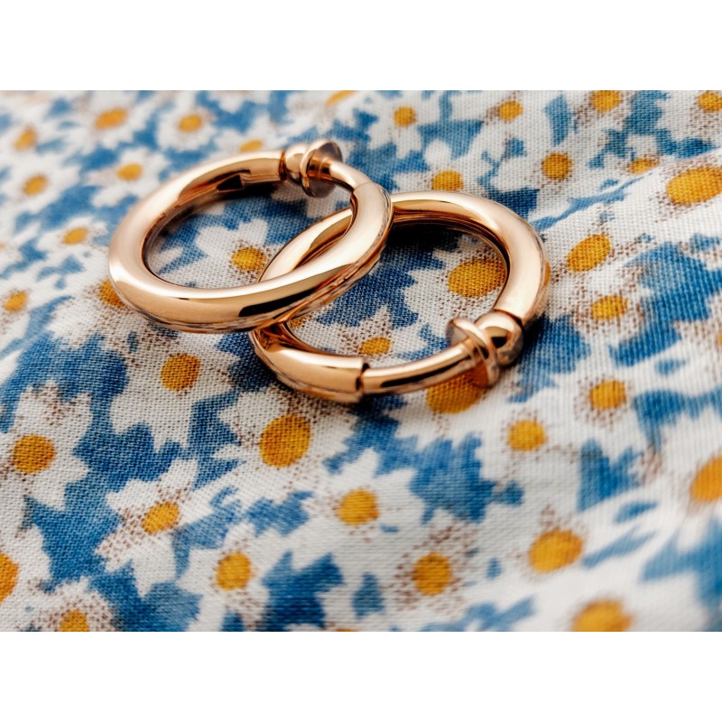 Traveller Ohrclips - Creolen - Rosé goldfarbe - 25 mm - 18kt rosé vergoldet - 155648