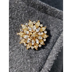 Traveller Broche Dames - Bloem - Kristallen - Goudkleurig