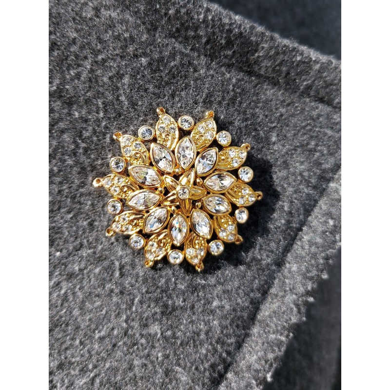 Traveller Broche Dames - Bloem - Kristallen - Goudkleurig - 157580