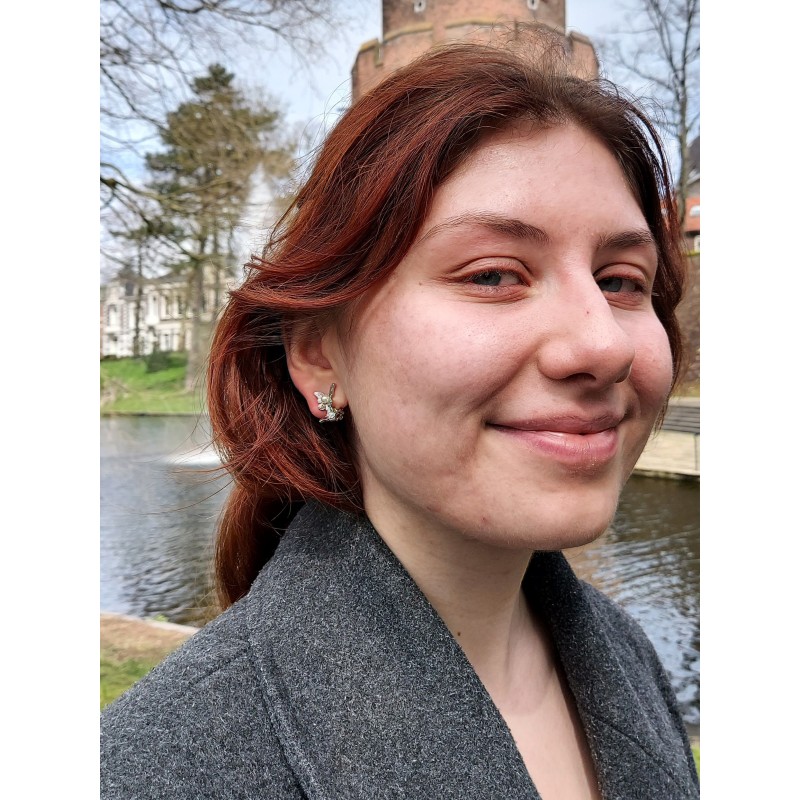 Grossé Ohrclip - Schmetterling - Silberfarbe - Perle - Weiss - Kristall - 18x13 mm - Platiniert - GA61505P