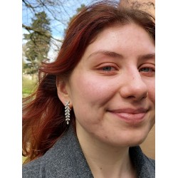 Grossé Ohrclip - Hänger - Silberfarbe - Kristall - 40x10 mm - Platiniert - GA61560P
