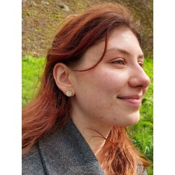 Grossé Oorclips - Medallion - Goudkleurig - Kristal - Parelmoer - 13 mm - Verguld