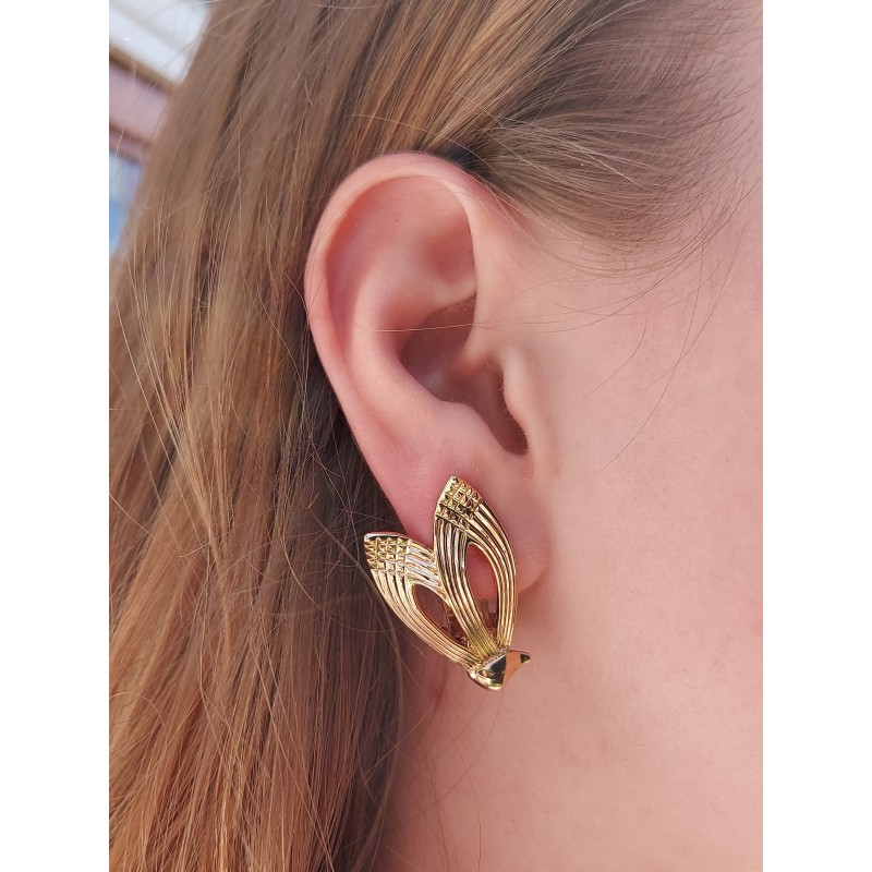 Grossé Ohrclip - Victory - Goldfarbe - 22ct Vergoldet - 31x19 mm - GJ63509