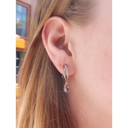 Traveller Ohrclip - Hänger - Silberfarben - Kristallen - Tropfen - Platiniert - 30x5mm - 157566
