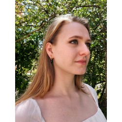 Traveller Drop Clip Earrings - God Plated - Crystals - Teardrop - Green - 30x5 mm - 157567
