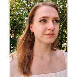 Grossé Oorclips - Hangend - Goudkleurig - Parel - Wit - Kristal - 20x10 mm - Verguld - GJ64269