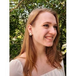 Traveller Clip earrings - Parel - White - Cyrstals - 22ct gold plated