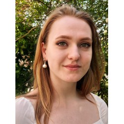 Traveller Drop Clip Earrings - Silver Colour - Pearls - 14mm - White - Platinum Plated - 35x15mm - 114243
