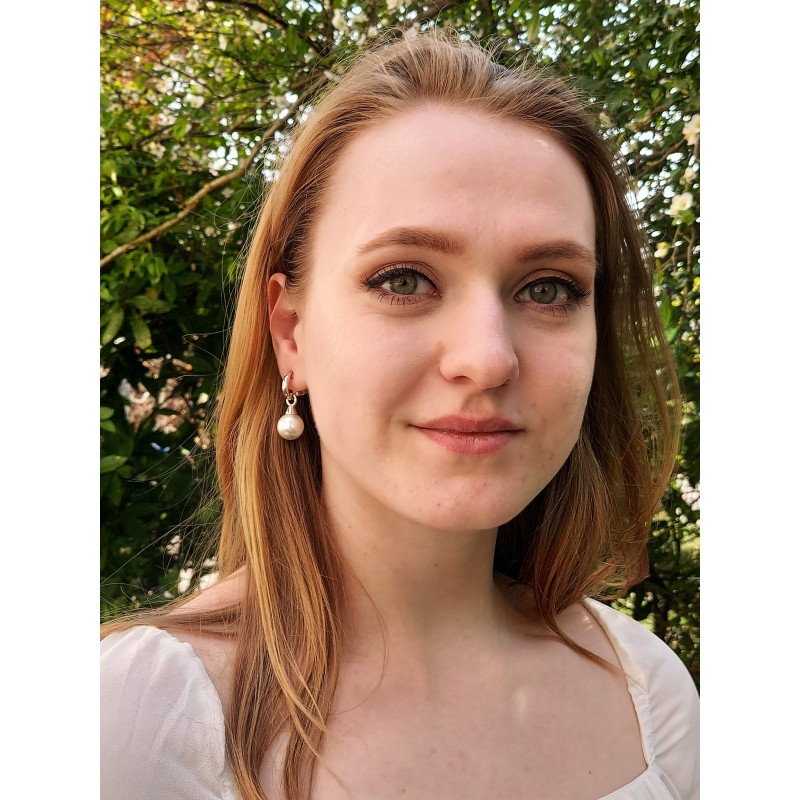 Traveller Clip Oorbellen - Hangers - Zilverkleurig - Parels - 14 mm - Wit - Geplatineerd - 35x15mm - 114243