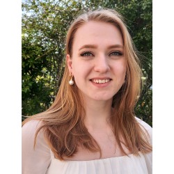 Traveller Ohrclips - Hänger - Goldfarbe - Perle - 14 mm - Weiß - 22kt vergoldet - 35x14 mm - 114242