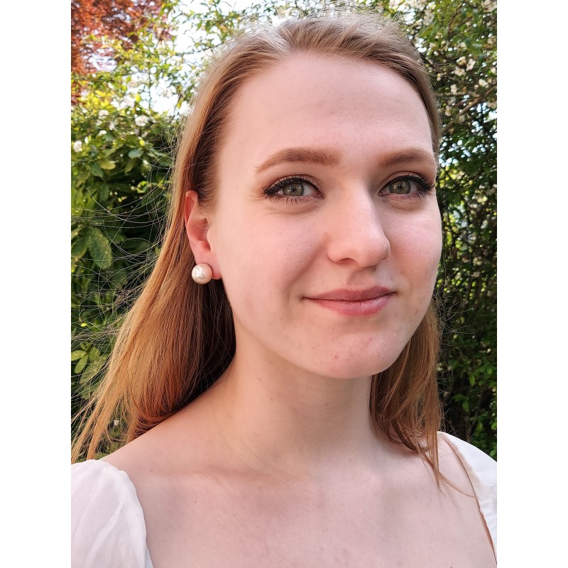 Traveller Clip Oorbellen - Zilverkleurig - Parels - 14 mm - Licht Roze - Geplatineerd