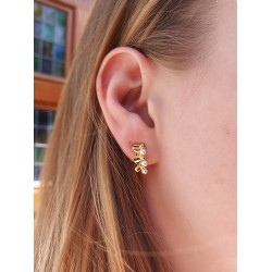 Grossé Clip-on Earrings - Ruffle Pearl - Gold Plated - Pearls - White - 16x7 mm - GA61456