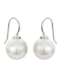 Traveller Drop Earrings - Platinum plated - 12mm white pearl - 700912
