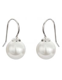Traveller Drop Earrings - Platinum plated - 10mm white pearl - 700910