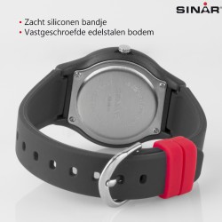 Sinar Watch - Analogue - Grey / Pink - 36 mm - 10 Bar - Adjustable Strap 13-18,5 cm - XB-48-11
